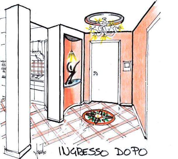 Disegno di zona ingresso dopo